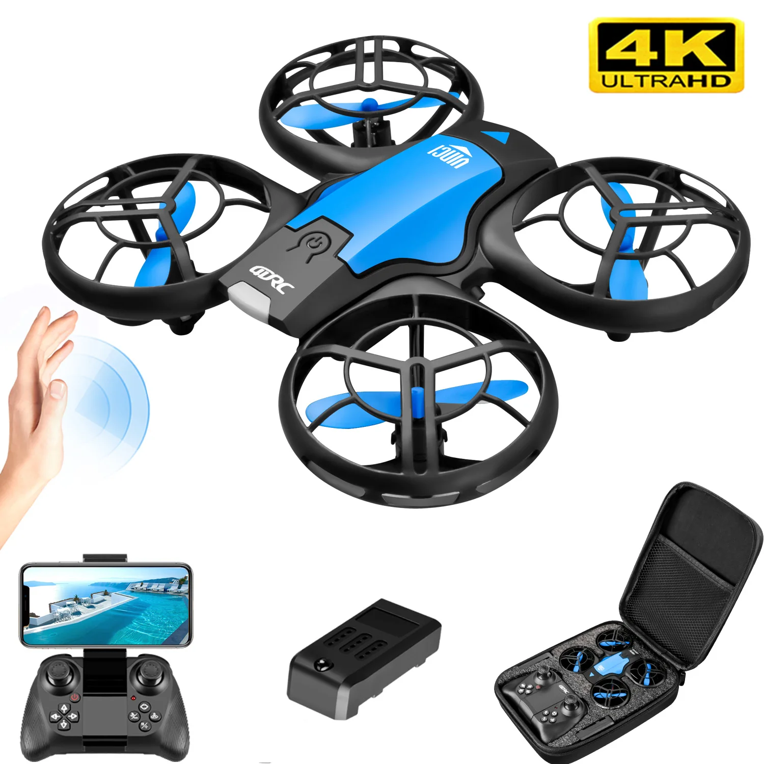 Drone Battery Case - โดรน V8 รุ่นใหม่ขนาดเล็ก 4K ระดับมืออาชีพ กล้อง