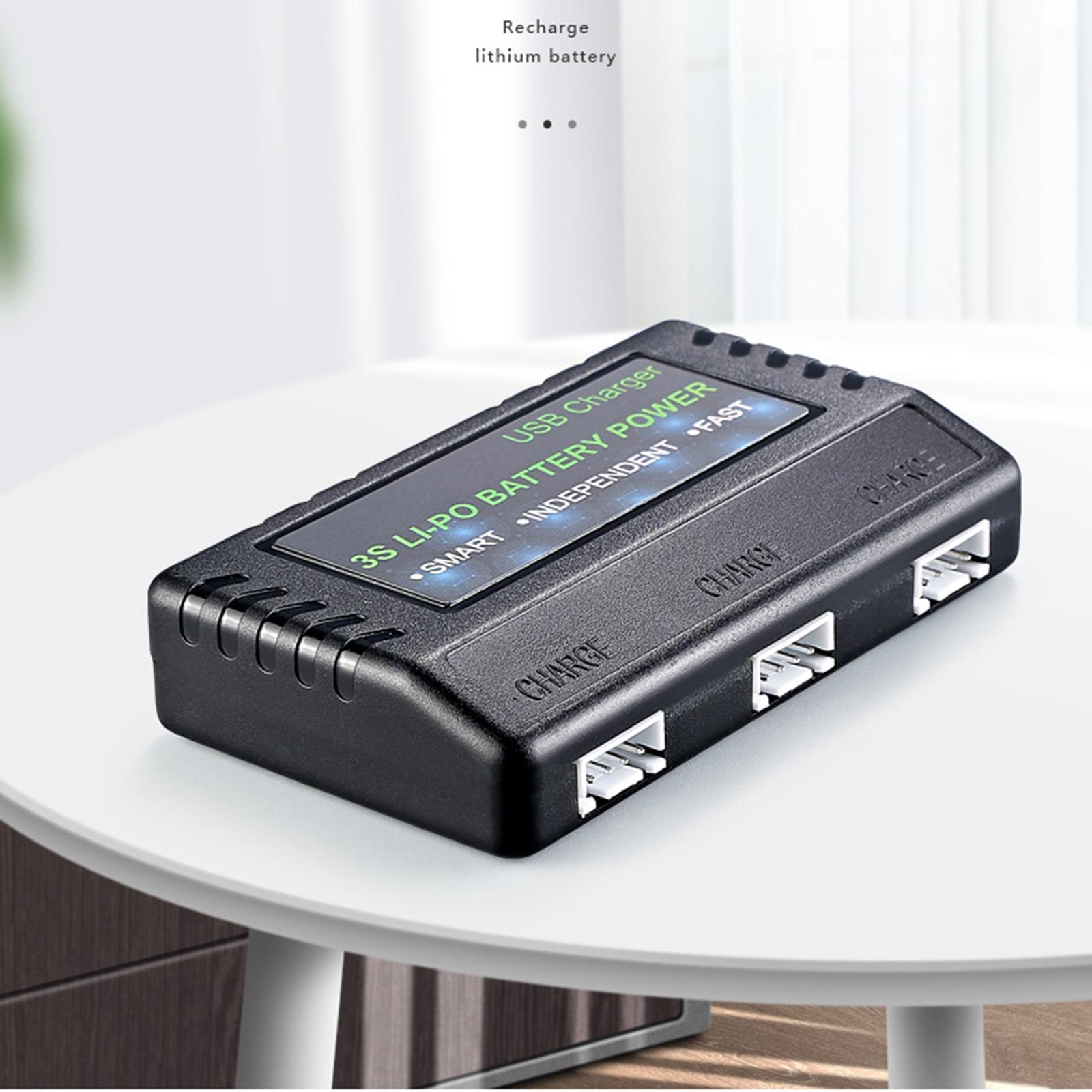 Drone Battery 3S - กล่องชาร์จแบตเตอรี่ลิโพ 3S แบบช่องสามช่อง พร้อมระบบบาลานซ์ชาร์จเร็ว USB สำหรับแบตเตอรี่รถบังคับวิทยุและโดรน